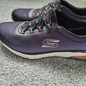 Skechers-Air Relaxed Fit Memory Foam Black-Pink Ombre Slip-on Sneakers 8M